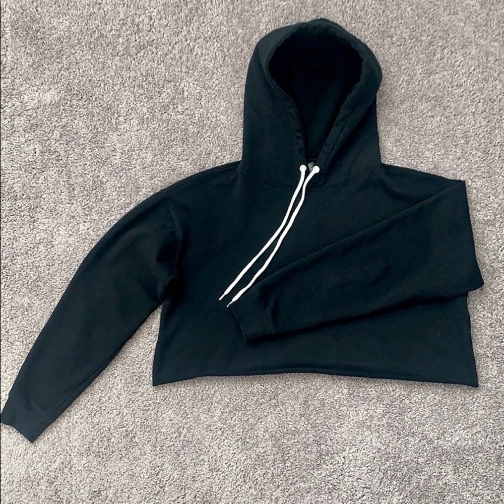 Black Cropped Hoodie